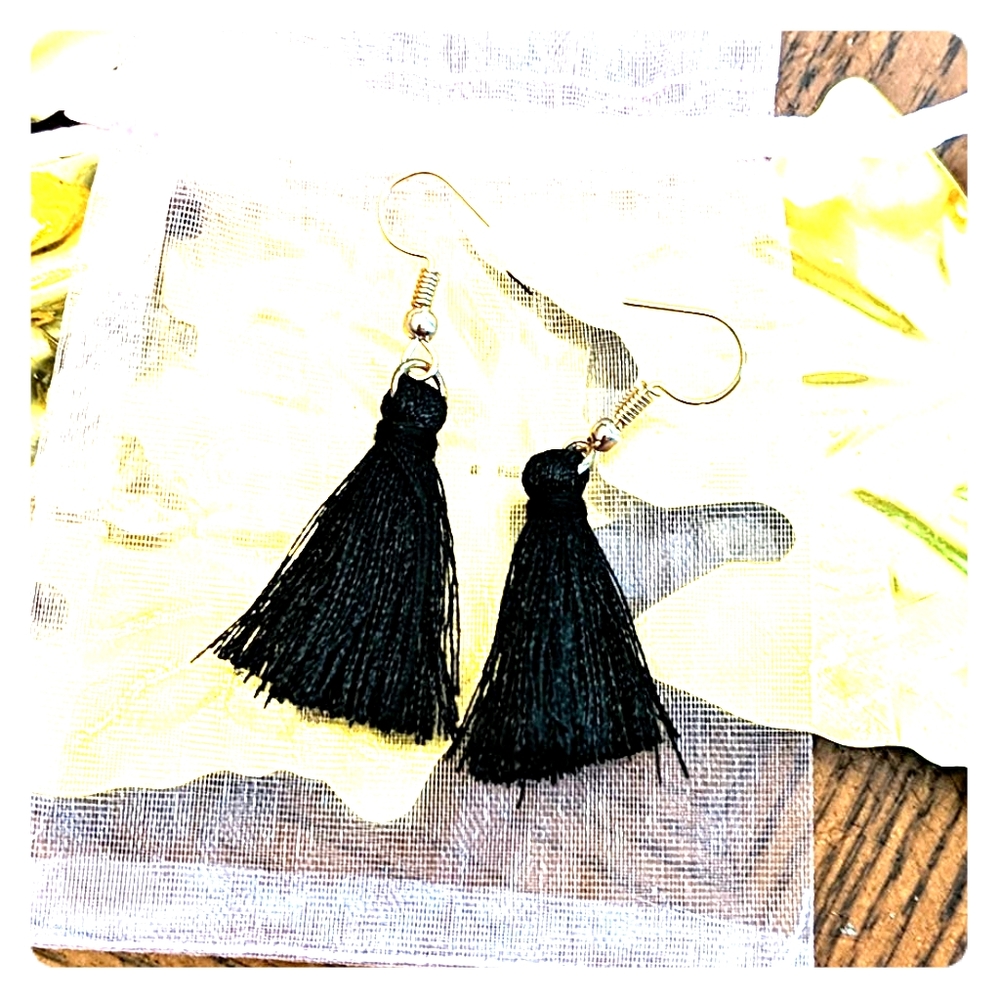 Black Tassel Earrings